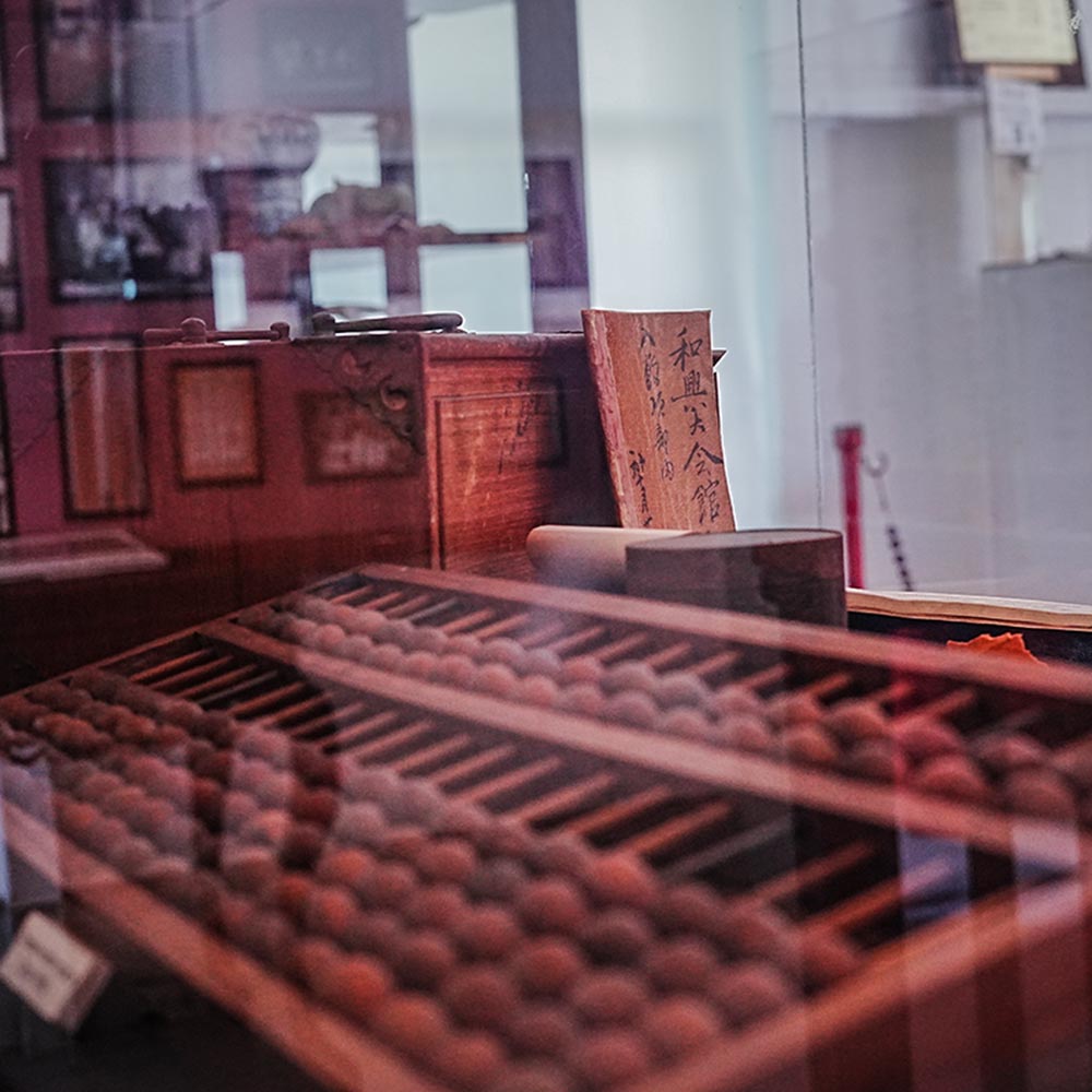 image of interior of items and atefacts in the Wo Hing Chinese Museum in Lahaina.